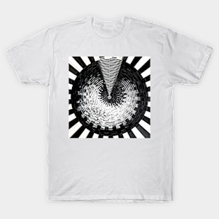 Abstract Dahlia in Black and White T-Shirt